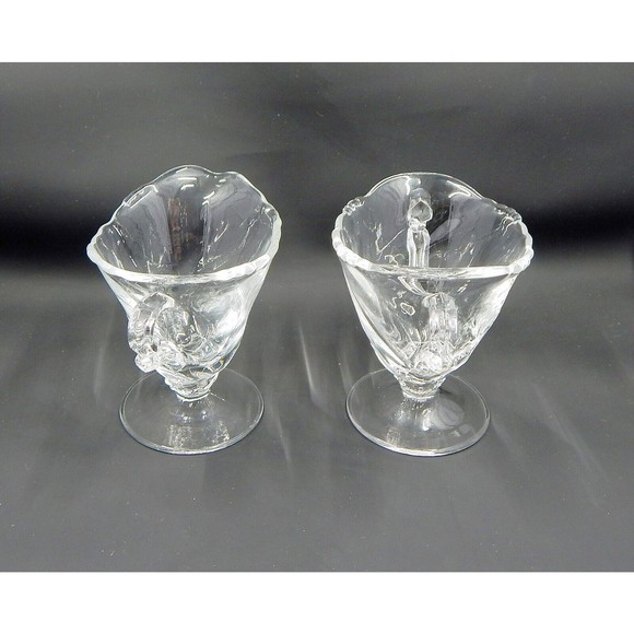 Heisey Waverly Mini Footed Individual Creamer and Open Sugar 3 Inch - Picture 4 of 8